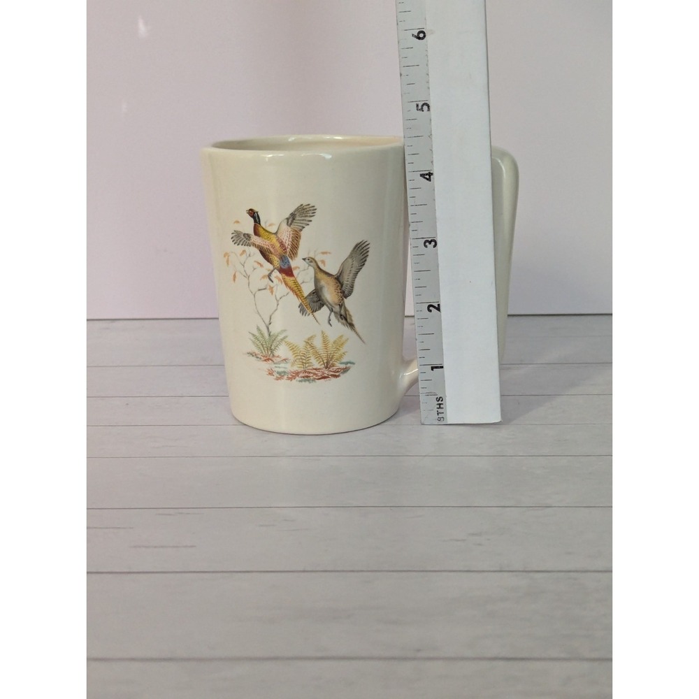 Vintage Arnels Pottery Pheasant Wild Birds Flying Game Mug Cup MCM 4.5" Tall - Picture 8 of 9